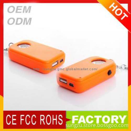 Led torch mobile power bank portable keychain charger